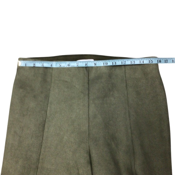NWT Loft Ann Taylor Olive Green High-Waisted Large Brushed Faux Suede - Picture 4 of 10